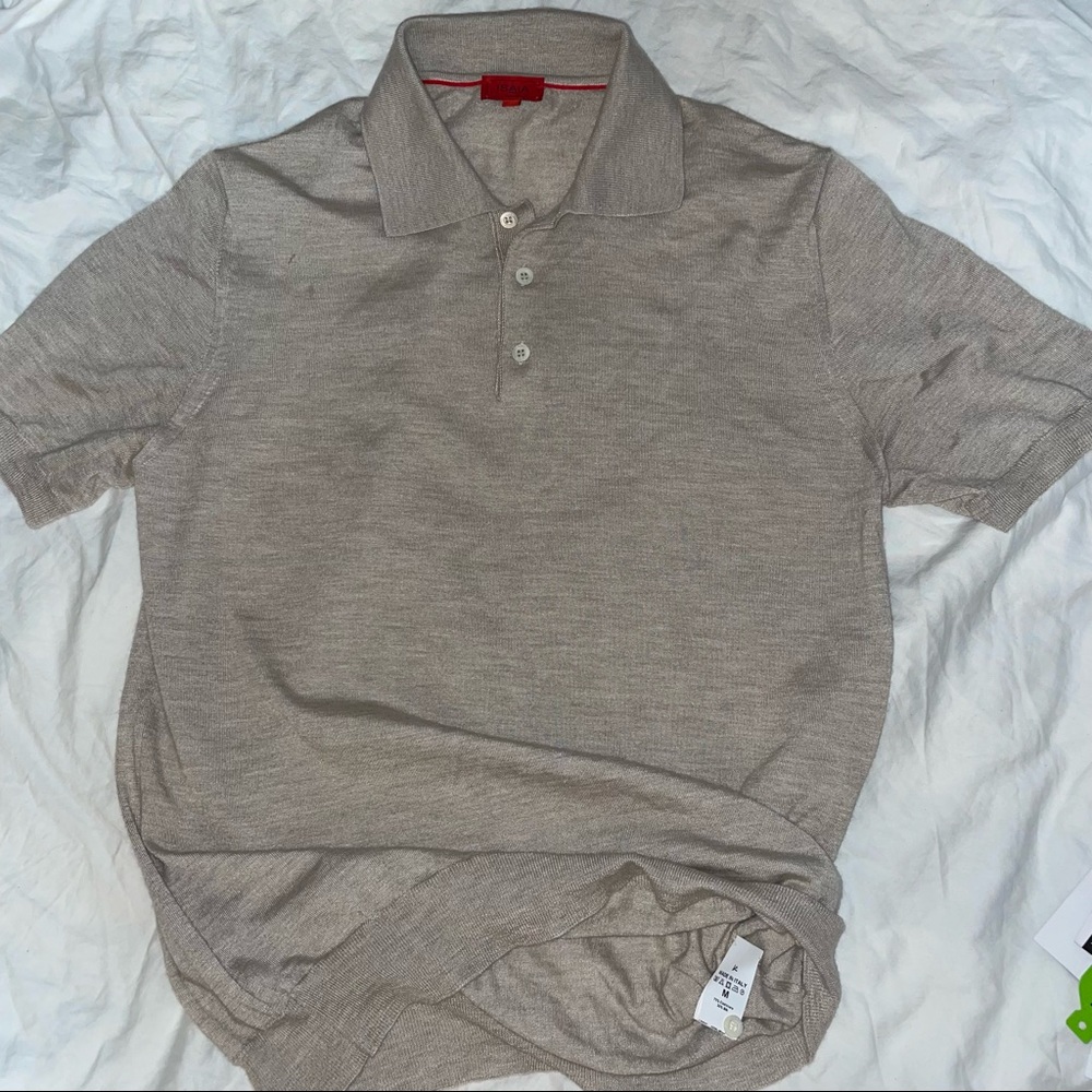 I - Tan Cashmere Silk Stretch Polo